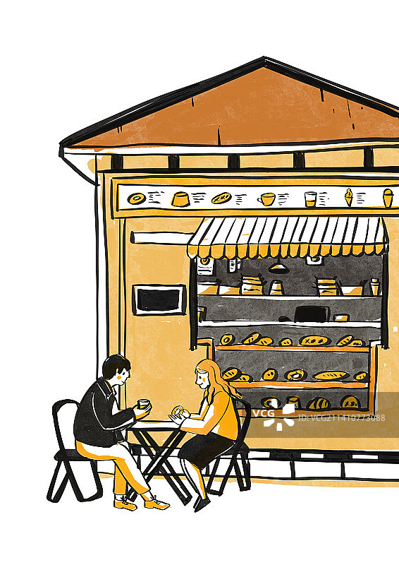 坐在咖啡馆喝咖啡人图片素材