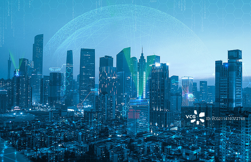 科技驱动赋能智慧城市AI发展生态系统大数据云计算区块链人工智能数字化创新政务管理舆情监测城管指挥调度图片素材
