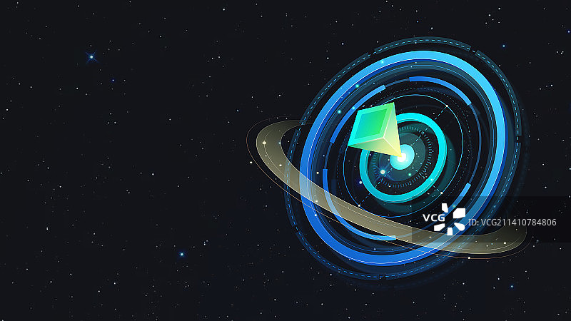 蓝绿色2.5D未来炫酷科技数据海报图片素材