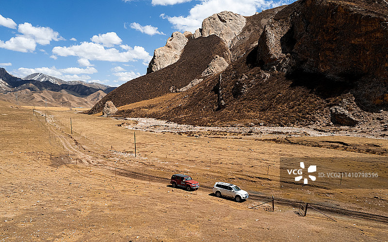 中国大西北青海省天峻县小众旅游目的地 石林草原航拍图片素材
