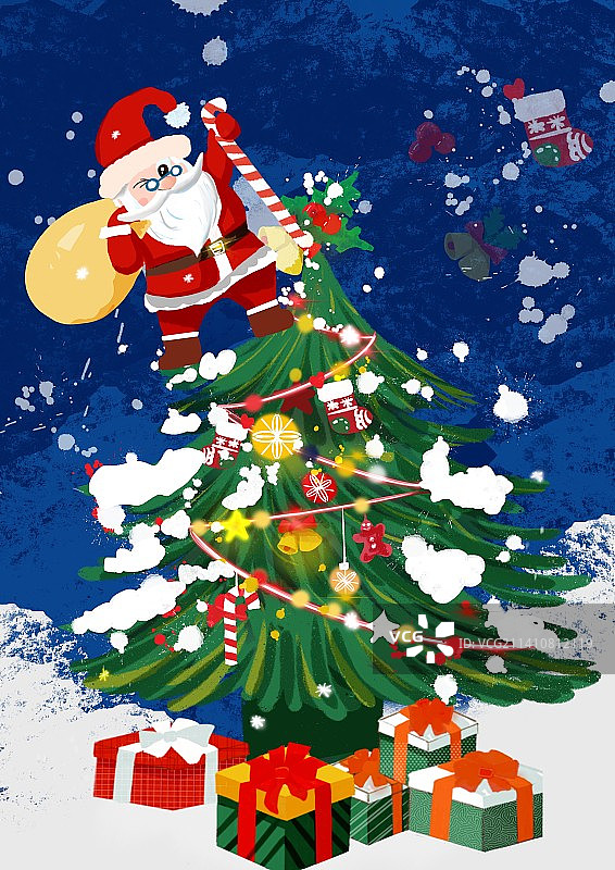 圣诞节；圣诞老人；圣诞树图片素材