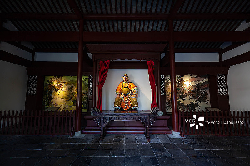 杭州岳王庙张宪塑像图片素材