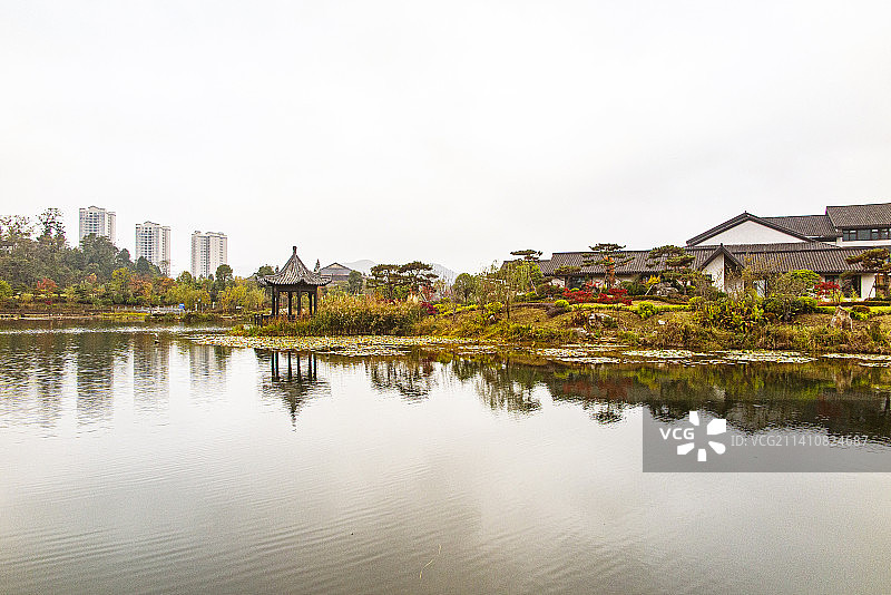 中国贵州贵阳市修文县中国阳明文化园l龙岗书院图片素材