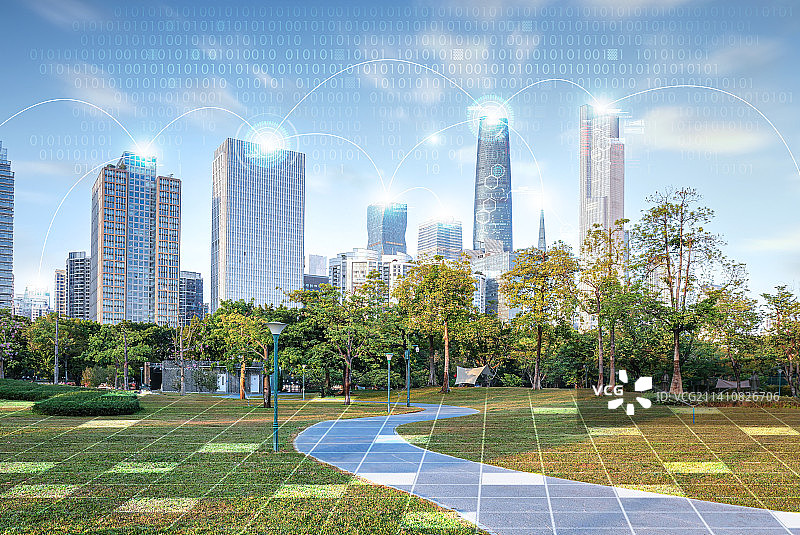 新型工业元宇宙数据传输赋能海量资讯存储可视化量子光纤边缘计算革命性发展OTT生态产业链超现实主义图片素材