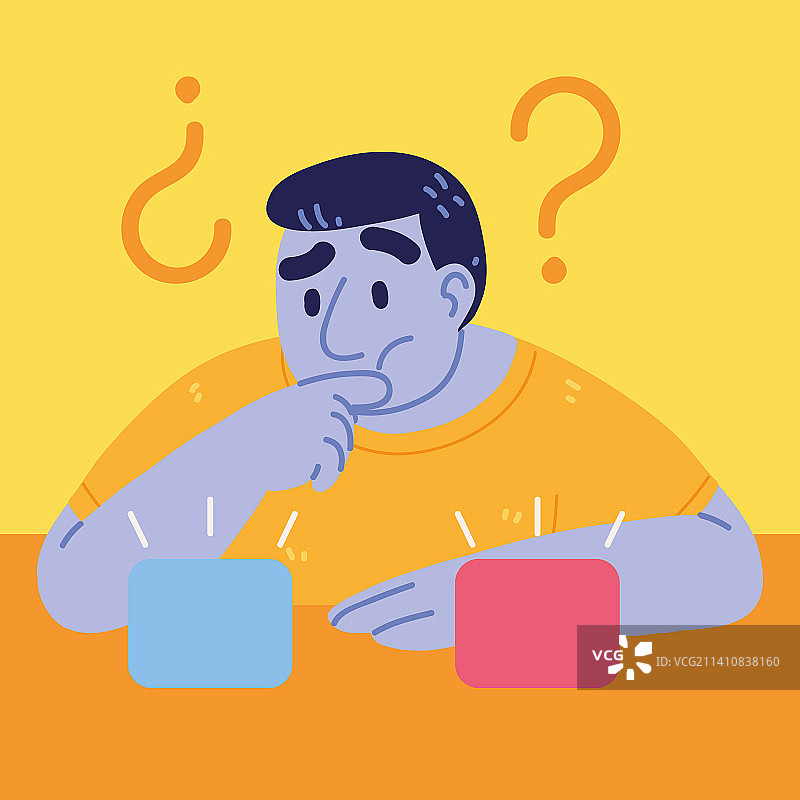 男人困惑的艰难选择图片素材