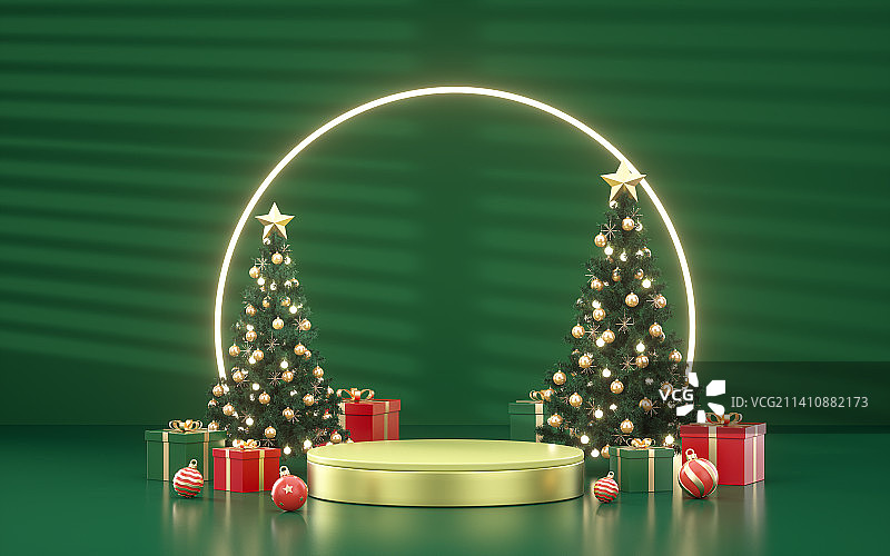 三维图形圣诞节日场景背景图片素材