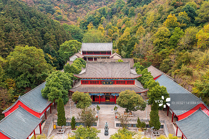 航拍信阳罗山灵山寺图片素材