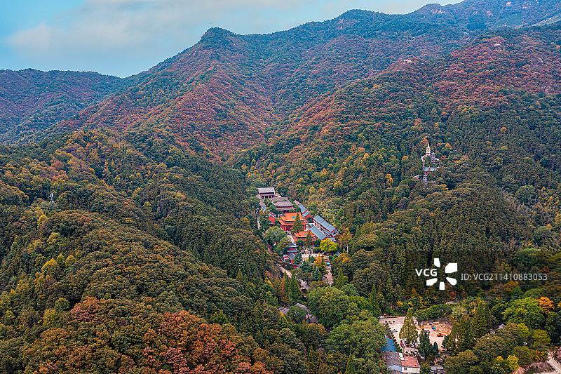 航拍信阳罗山灵山寺图片素材
