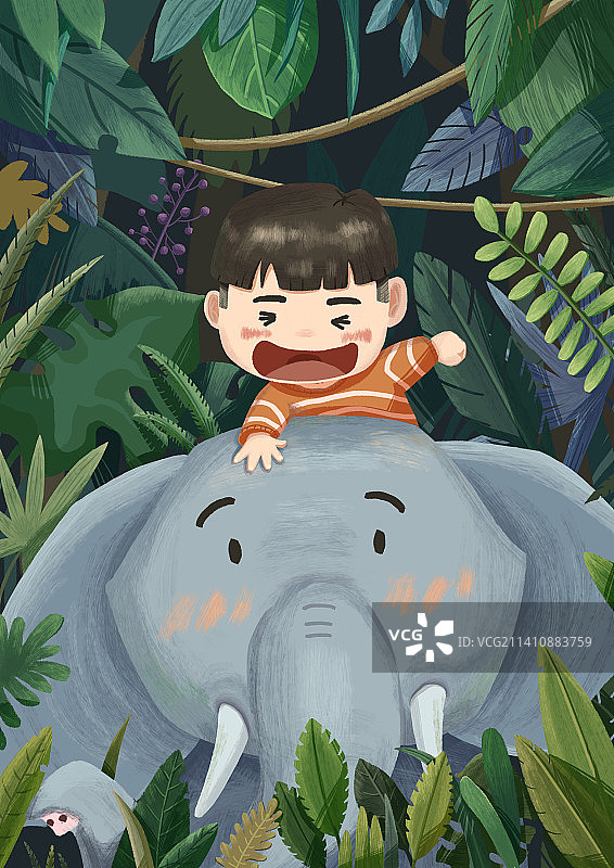 森林探险家——儿插图片素材