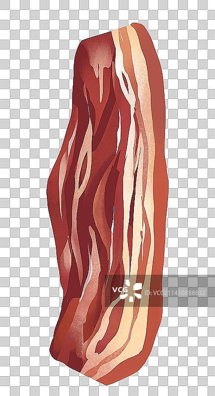 新年年货烟熏腊肉插画元素图片素材