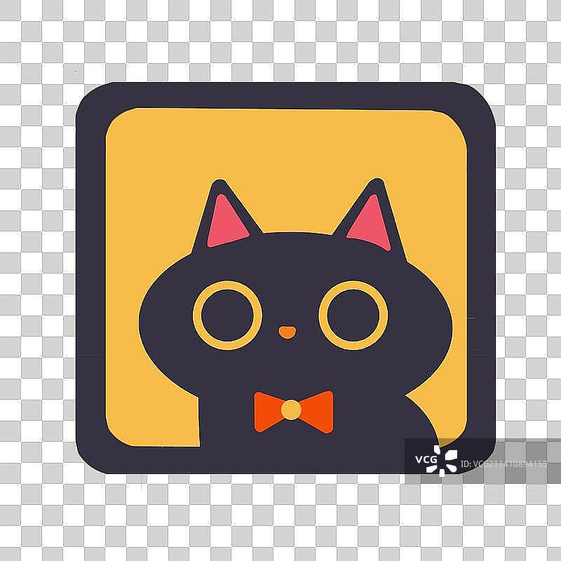 戴领结的黑色猫咪图片素材