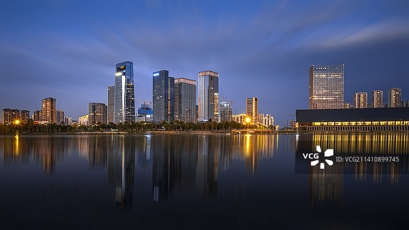 四川天府新区夜景图片素材