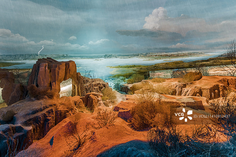 银川水洞沟遗址博物馆图片素材