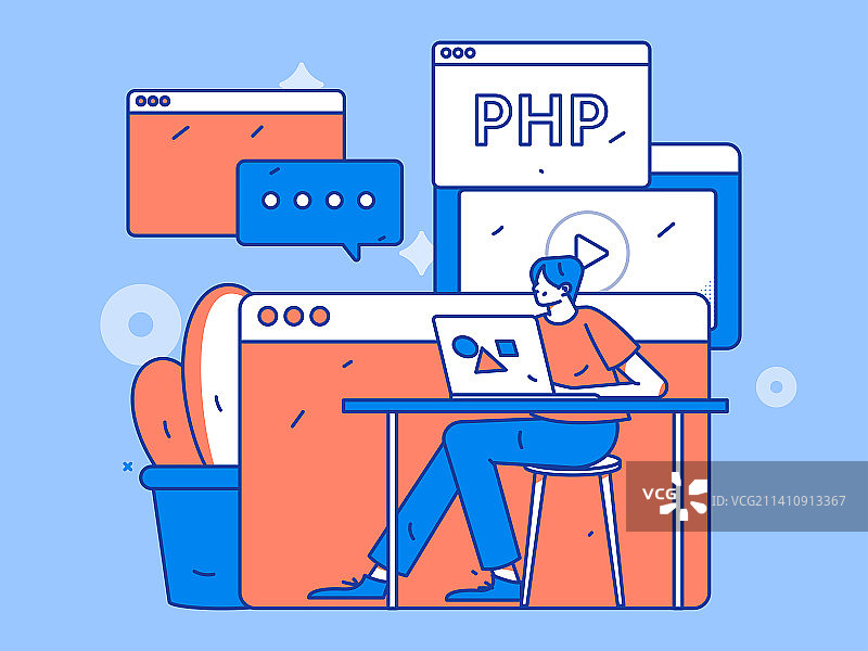 编程教学开发扁平矢量概念运营插画图片素材