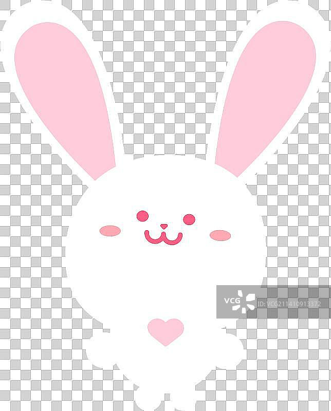 兔子新年贴纸插画设计元素，兔子兔头兔粮IP形象设计可爱卡通，兔年生肖新年春节除夕小年元旦贴纸表情包图片素材