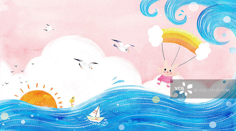 飞翔的小兔子图片素材