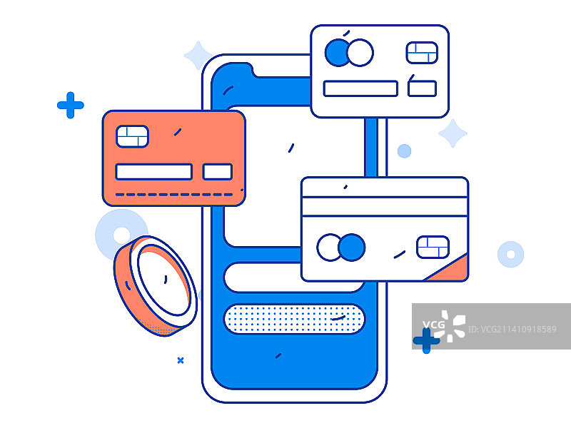 网络支付安全人物扁平矢量概念运营插画图片素材