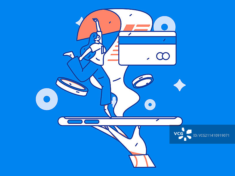 网络支付安全人物扁平矢量概念运营插画图片素材