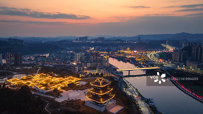 巴中恩阳夜景图片素材