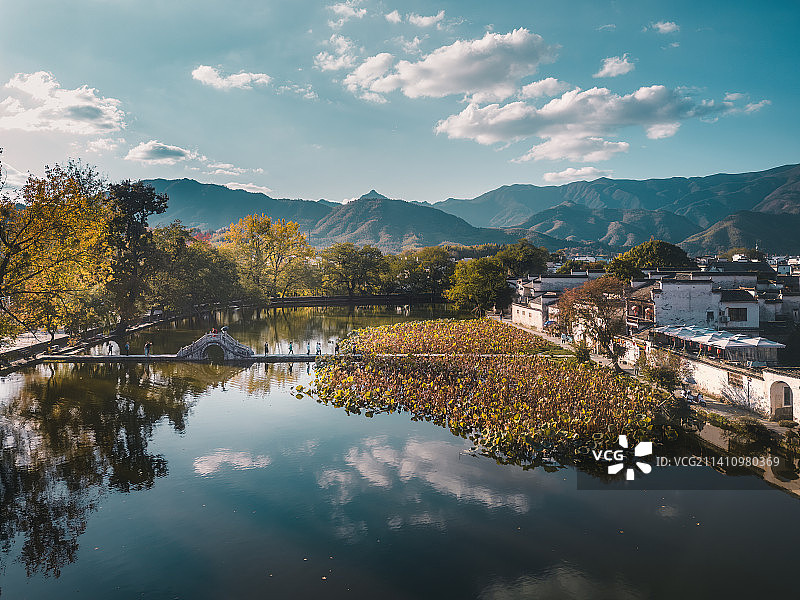 安徽黟县宏村景区风光图片素材