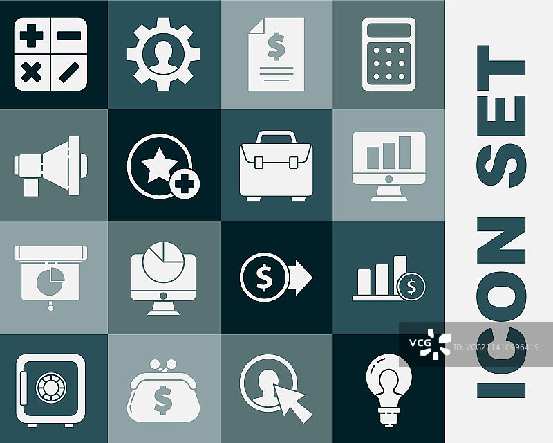 带想法饼图概念的灯泡图片素材