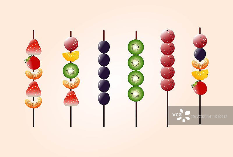 新年老北京水果山楂冰糖葫芦插画图片素材