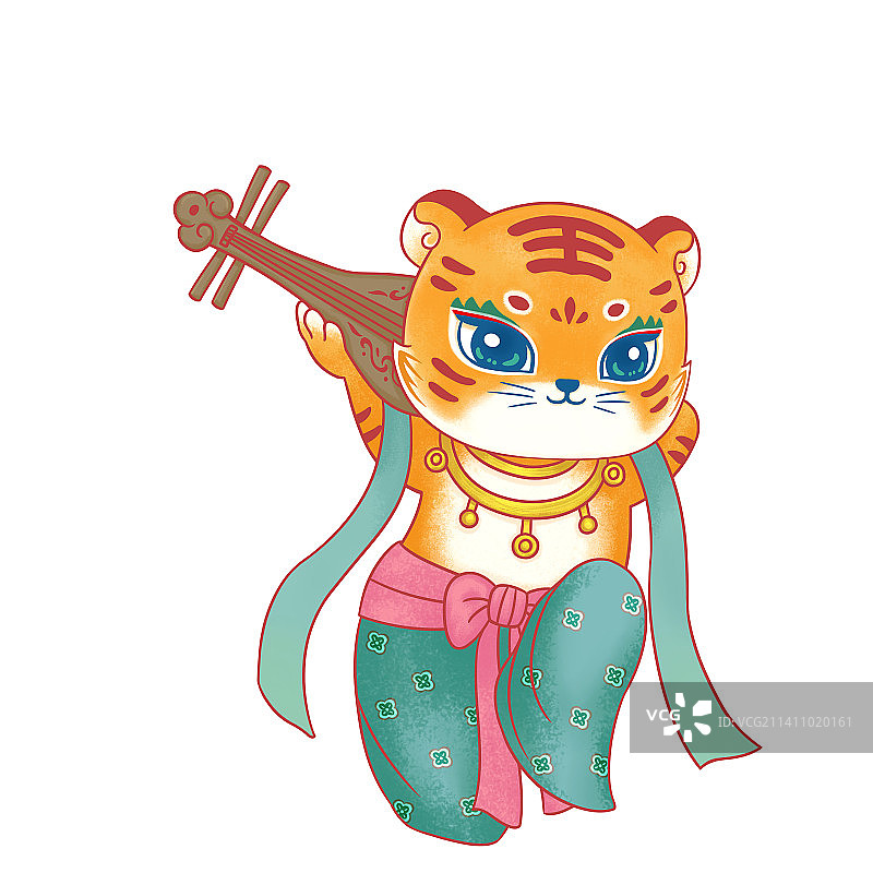 国潮风敦煌可爱虎图片素材