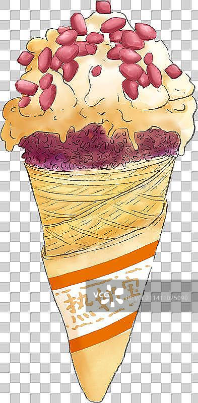 手绘甜品小吃红豆热奶宝插画图片素材