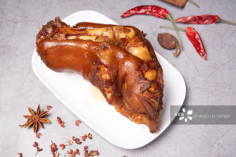 红烧猪手，传统美食，红烧猪蹄图片素材