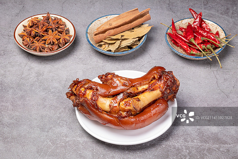 红烧猪手，传统美食，红烧猪蹄图片素材