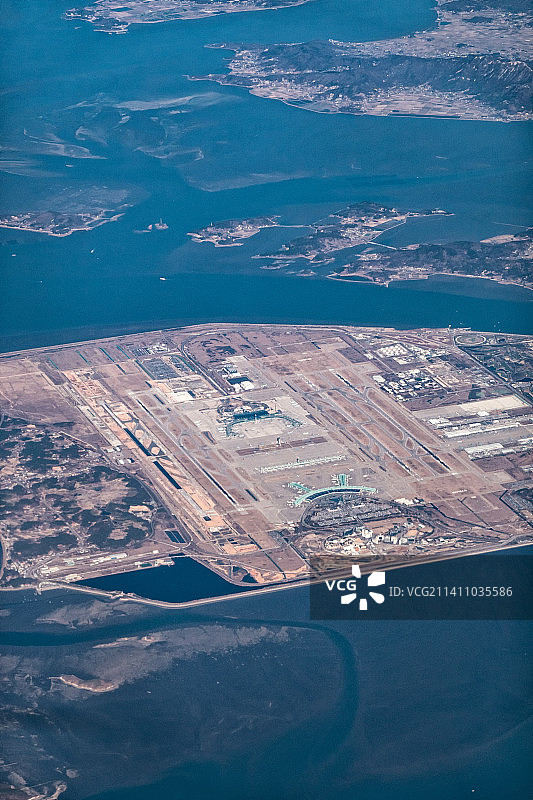 高空航拍韩国仁川国际机场 Seoul Incheon Int'l Airport图片素材