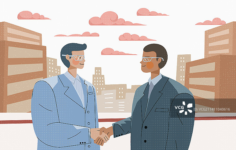 商务人士握手见面合作共赢图片素材