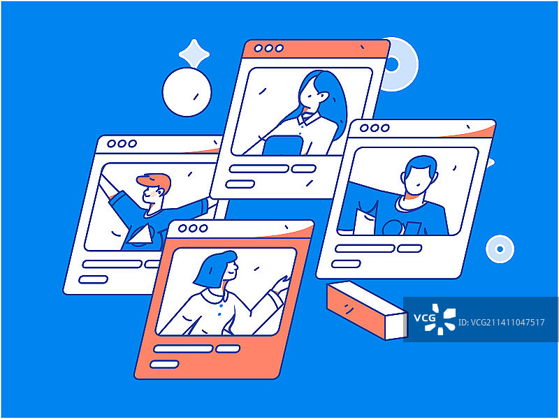 求职面试的人员扁平矢量概念运营插画图片素材