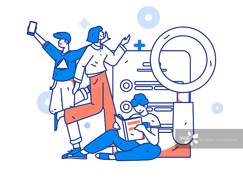 求职面试的人员扁平矢量概念运营插画图片素材