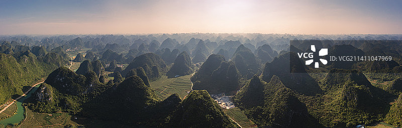 航拍南宁隆安布泉河图片素材