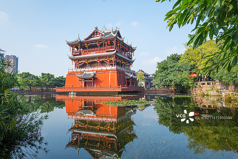 成都龙泉驿洛带古镇五凤楼白昼晴天图片素材