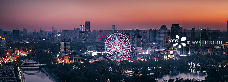 合肥之眼晚霞图片素材