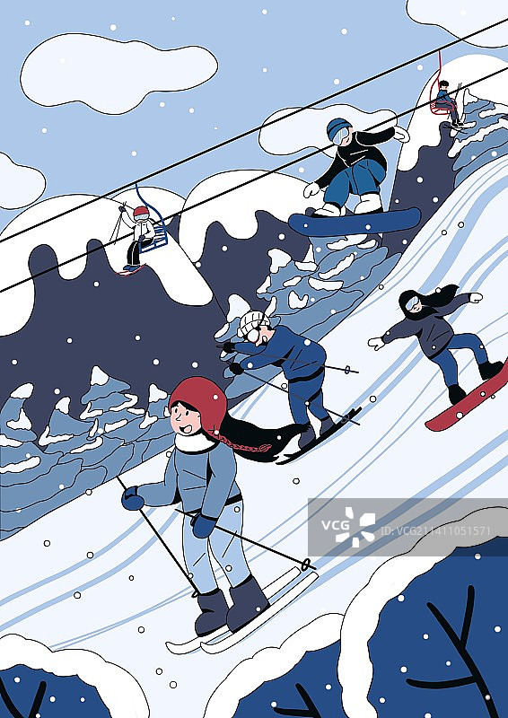 朋友聚会滑雪图片素材