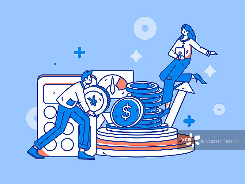 互联网金融理财投资扁平矢量概念运营插画图片素材