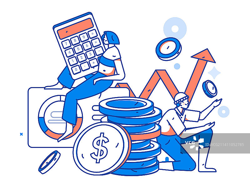 互联网金融理财投资扁平矢量概念运营插画图片素材