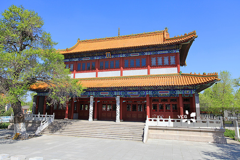 黑龙江省齐齐哈尔市大乘寺：藏经楼图片素材