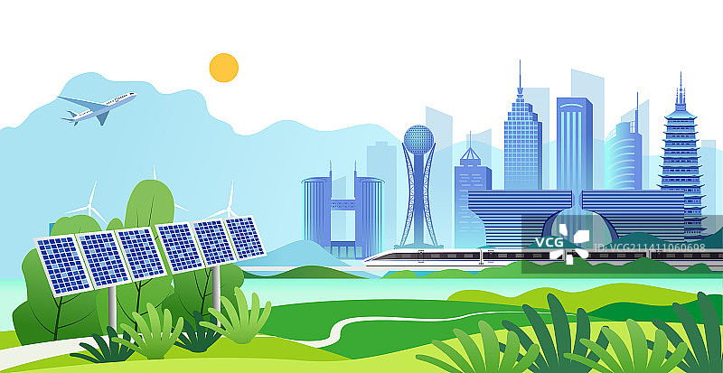 中国江苏常州市城市旅游景观手绘矢量插画图片素材