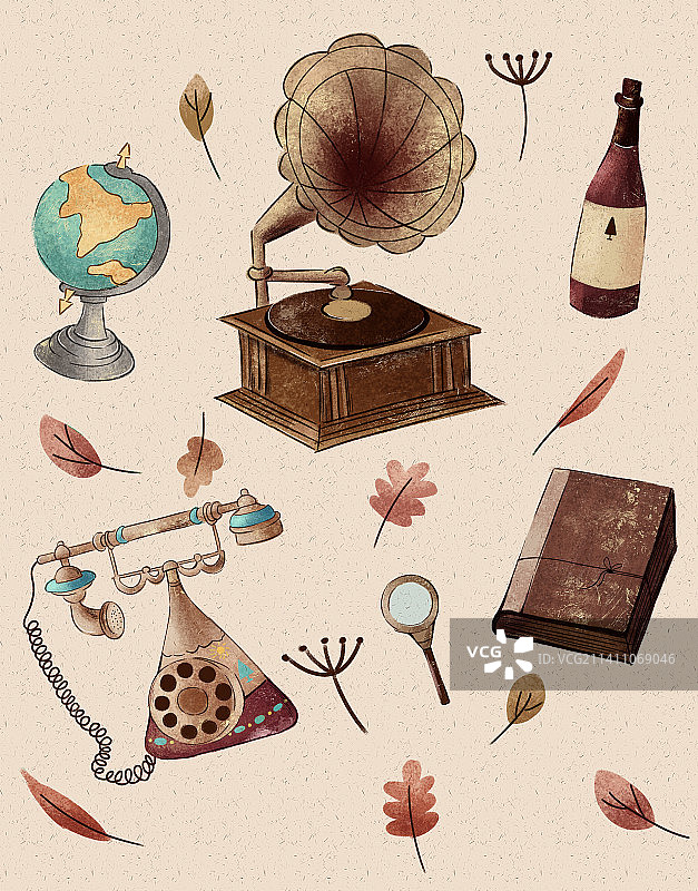 复古小物件图片素材