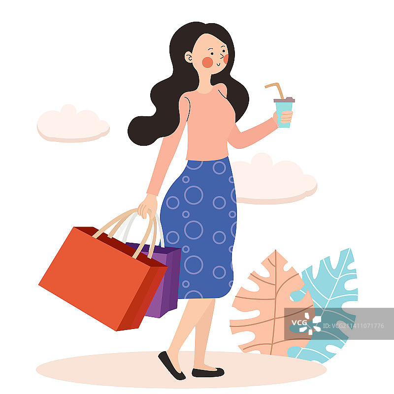 扁平风商务女性生活插图图片素材