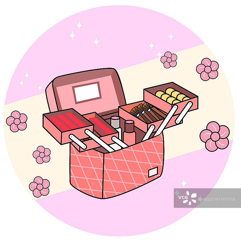 扁平风矢量时尚女性用品静物插画图片素材