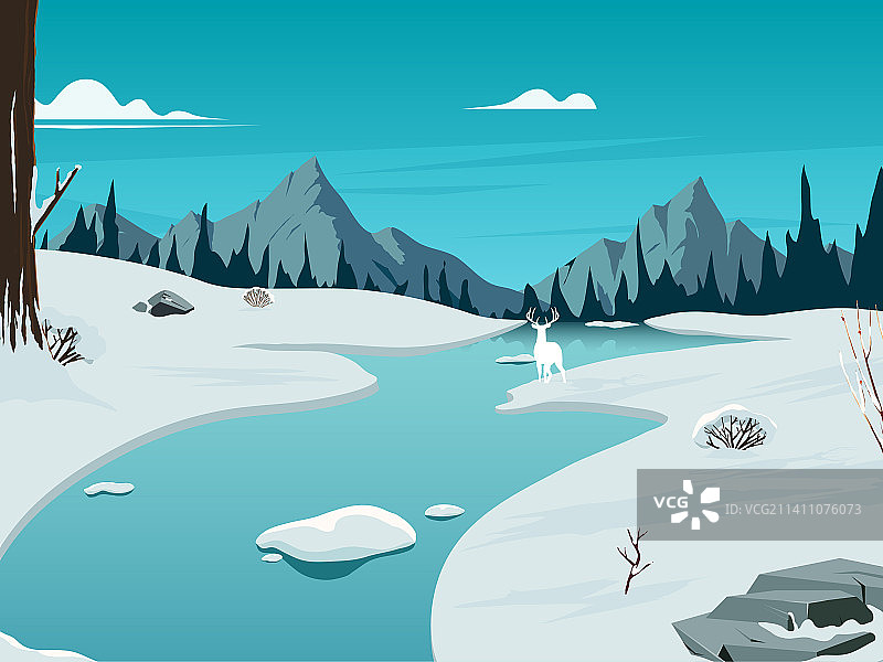 冬天的雪地图片素材