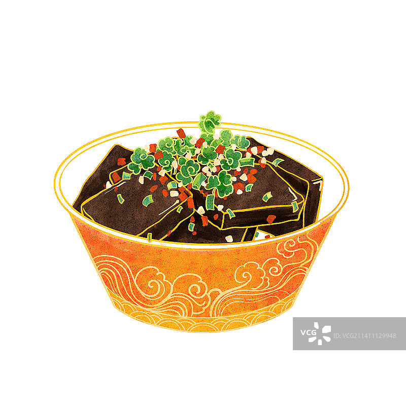 中国特色美味小吃长沙臭豆腐插画图片素材