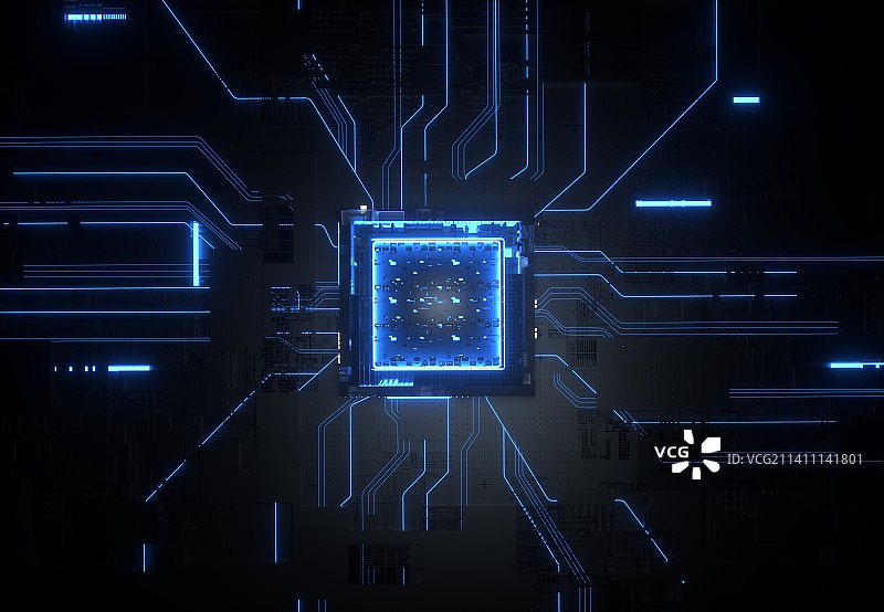 三维芯片线路板图片素材