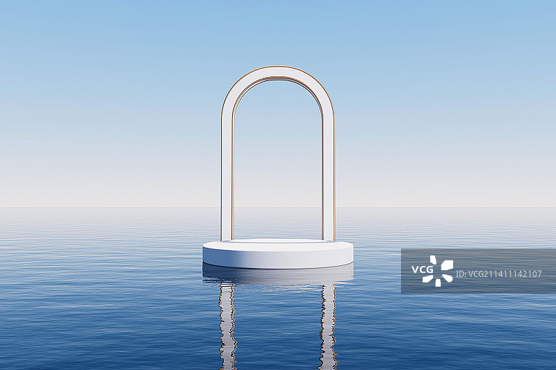 简约的水面上场景展台图片素材