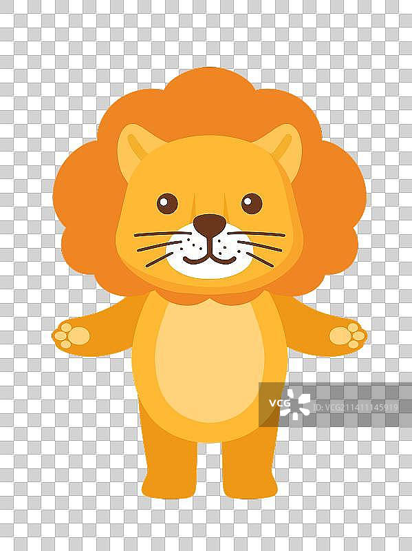 卡通可爱狮子小动物元素图片素材